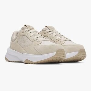 Under Armour Beige Suede-Trim Sneakers